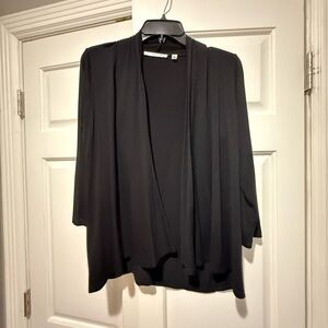 Cyrus Black Cardigan Sweater with Draped Front